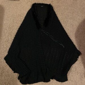 Black Women's Fuzzy Shawl